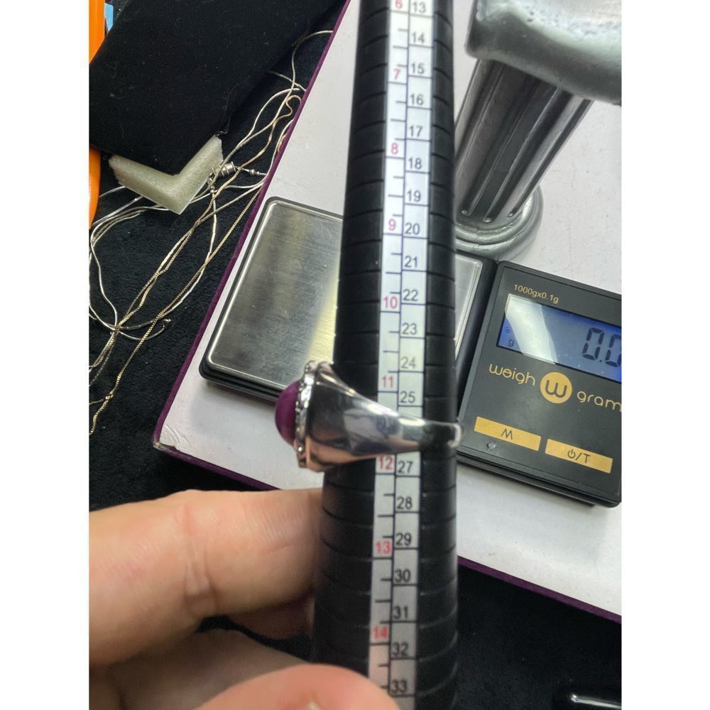 14k White Gold Ruby Diamond Ring - image 5